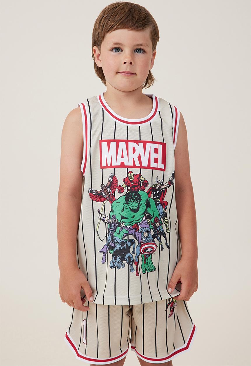 Cotton On - License basketball tank - lcn mar rainy day stripe/marvel characters