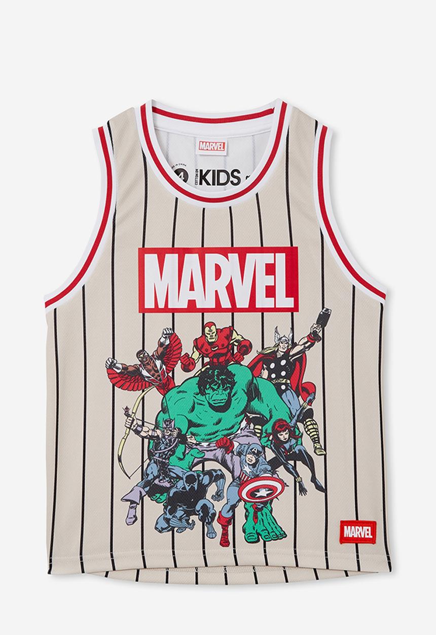 Cotton On - License basketball tank - lcn mar rainy day stripe/marvel characters