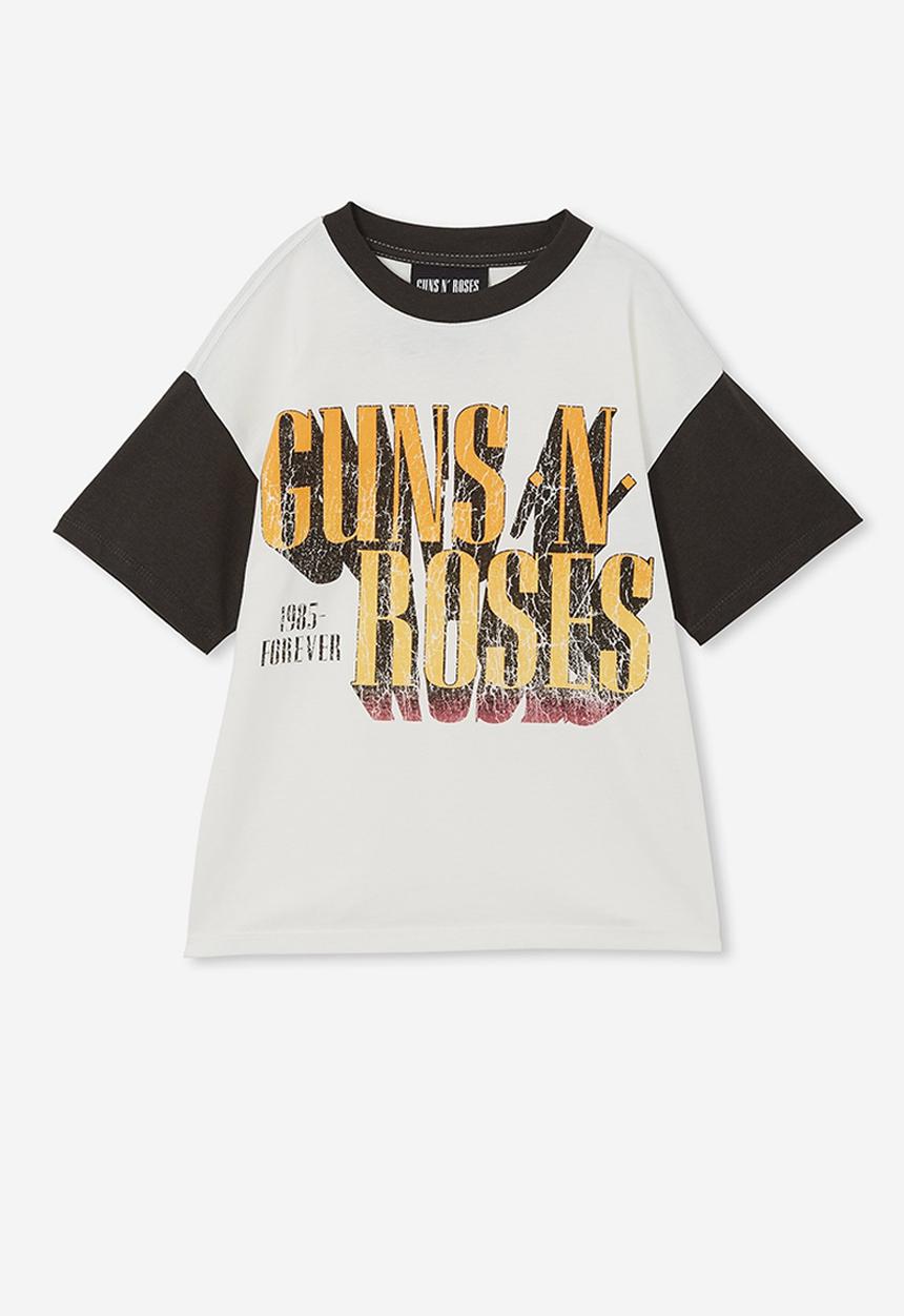 Cotton On - License drop shoulder short sleeve tee - lcn bra guns n roses 1985