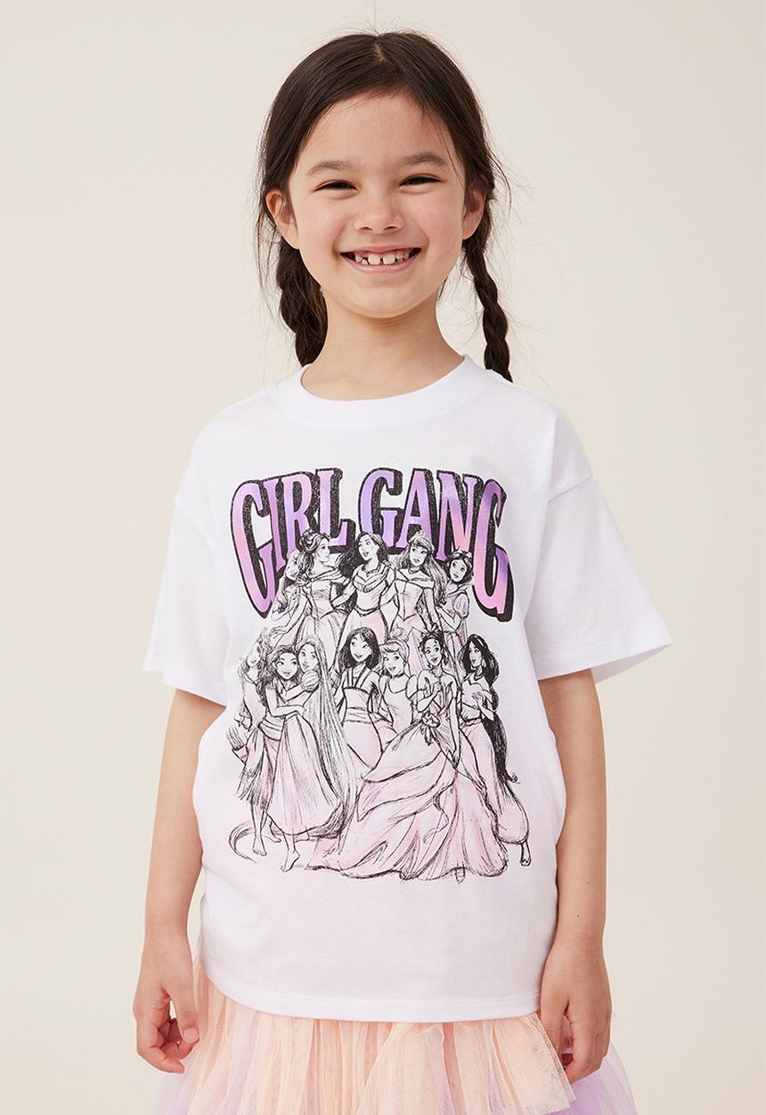 Cotton On - License drop shoulder short sleeve tee - lcn dis girl gang/white