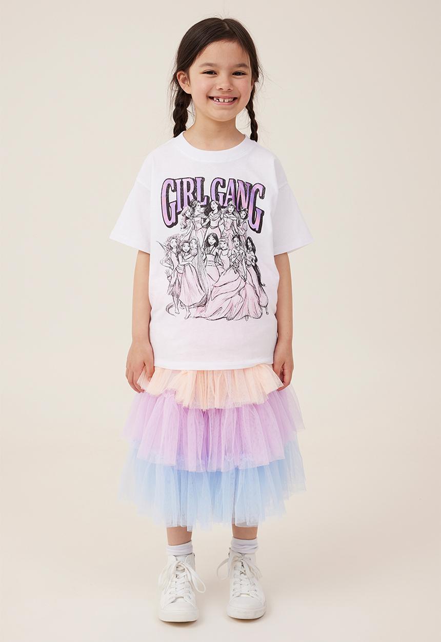Cotton On - License drop shoulder short sleeve tee - lcn dis girl gang/white