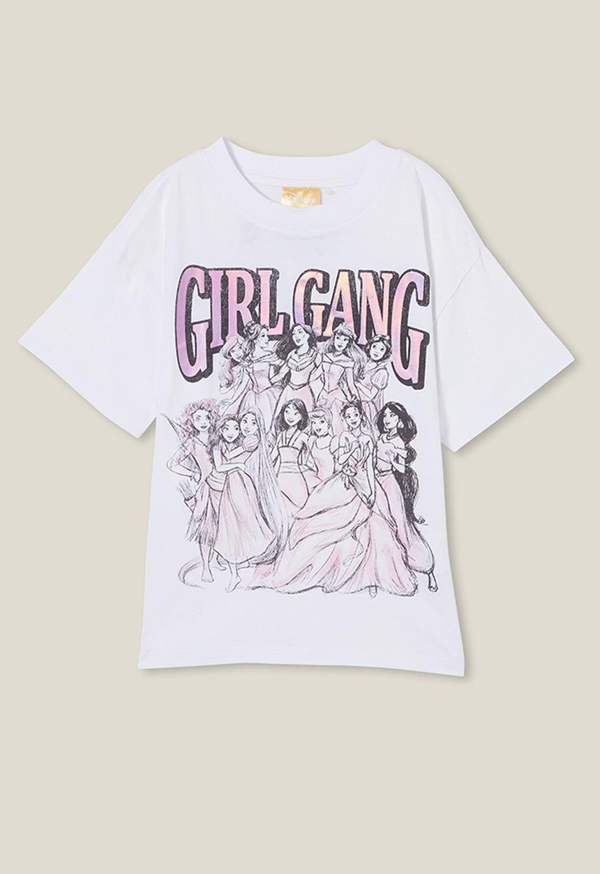 Cotton On - License drop shoulder short sleeve tee - lcn dis girl gang/white