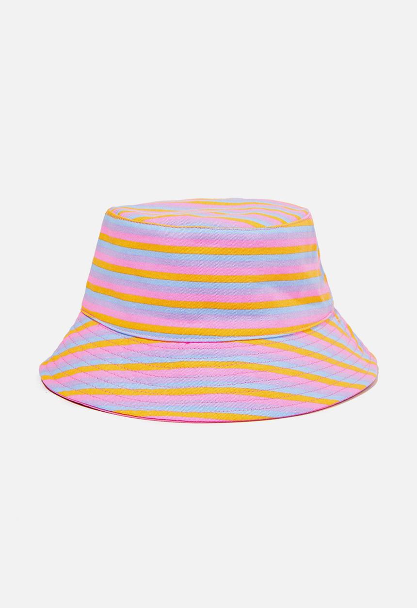 Cotton On - Kids reversible bucket hat - bubblegum pop stripe