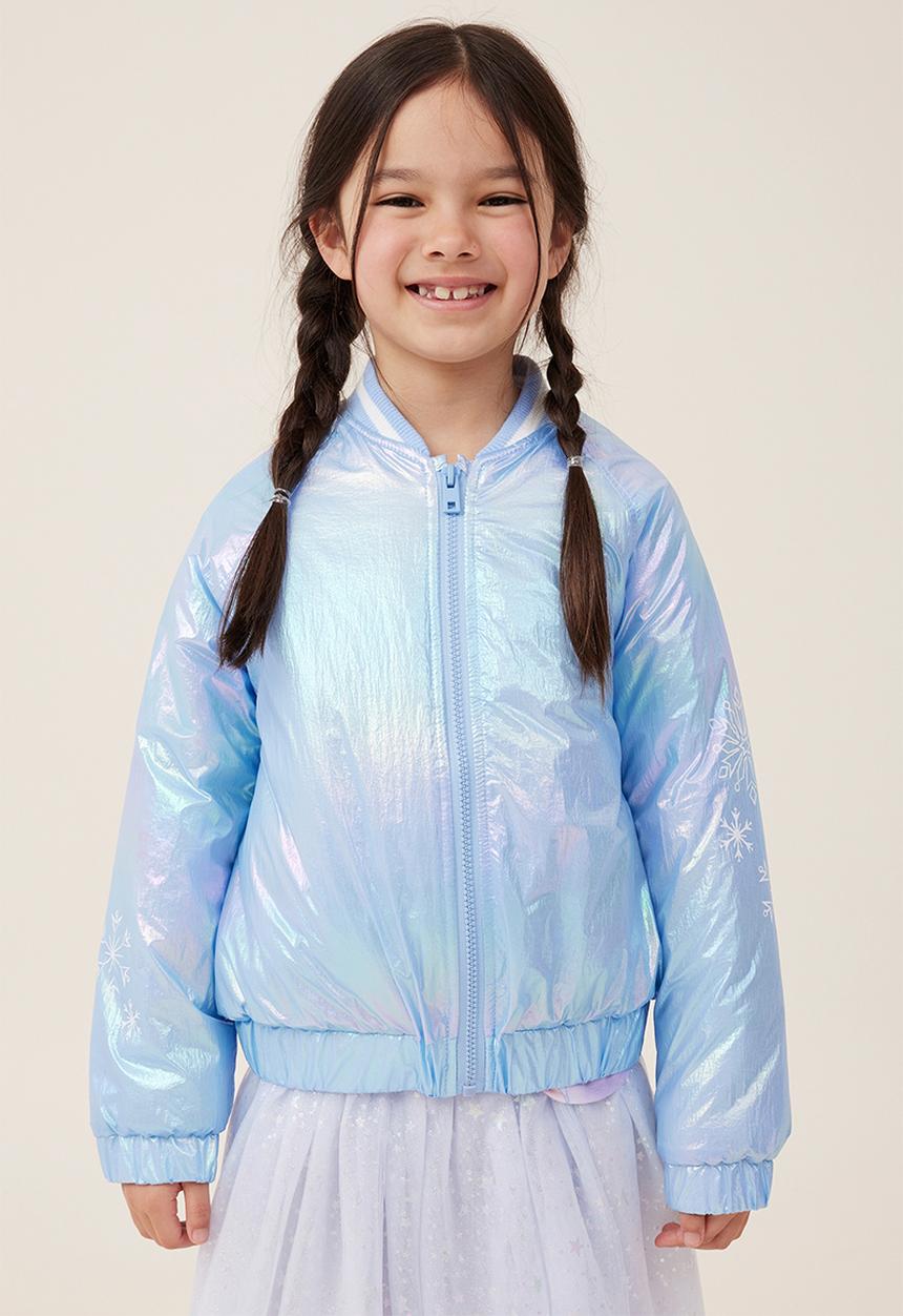 Cotton On - License bomber jacket - lcn dis elsa/morning blue