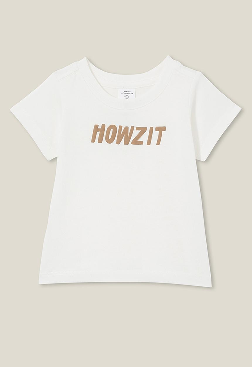 Cotton On - Jamie short sleeve tee - vanilla/taupy brown howzit