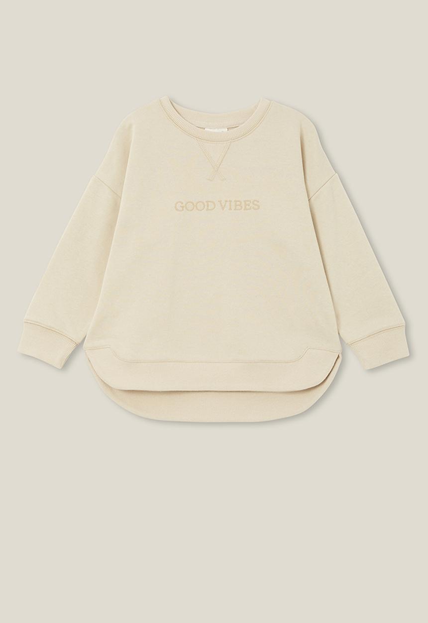 Cotton On - Dora scoop fleece crew - rainy day. good vibes