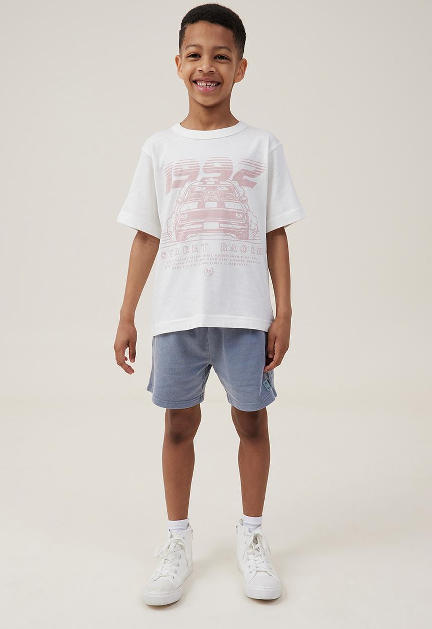 Cotton On - Jonny short sleeve print tee - vanilla/zephyr 1992 street racer