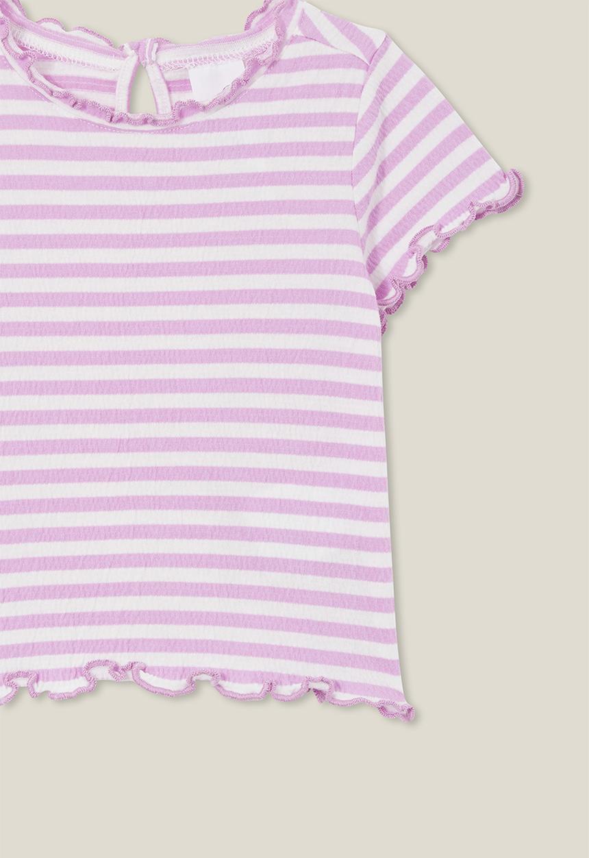 Cotton On - Elsie tee - vanilla/lavender dreams rio stripe