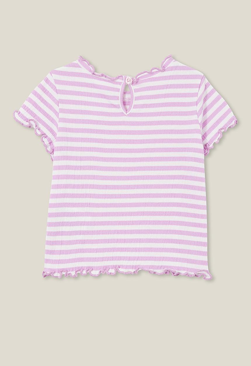 Cotton On - Elsie tee - vanilla/lavender dreams rio stripe