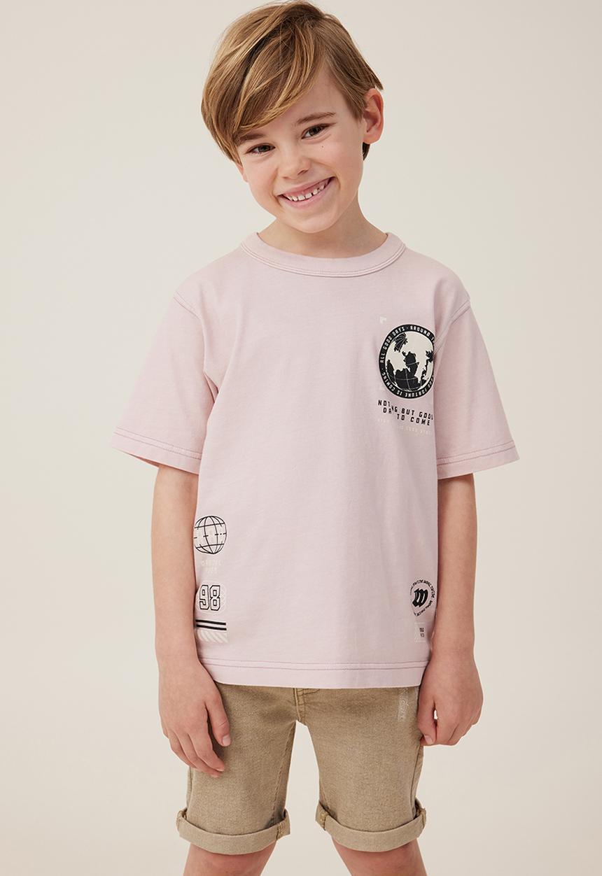 Cotton On - Jonny short sleeve print tee - zephyr/world globe