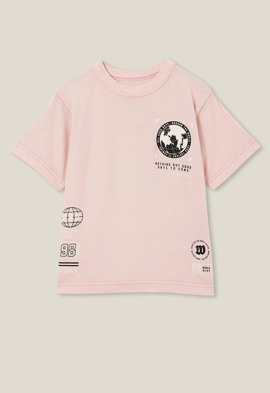 Cotton On - Jonny short sleeve print tee - zephyr/world globe