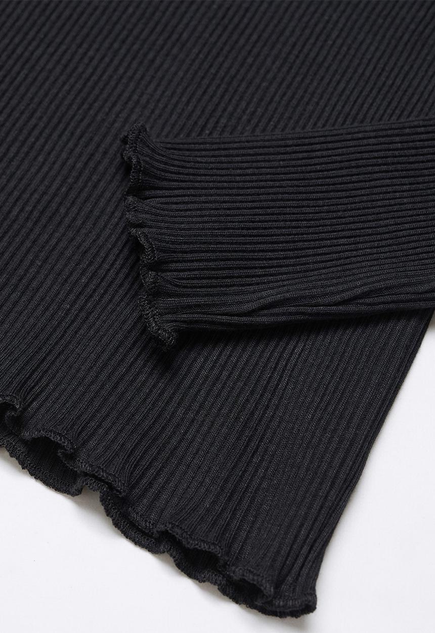 MANGO - T-shirt turborib - black