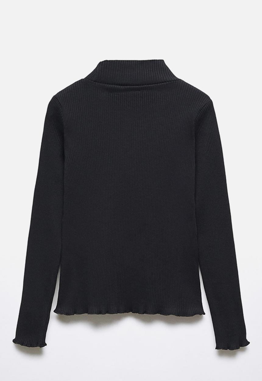 MANGO - T-shirt turborib - black
