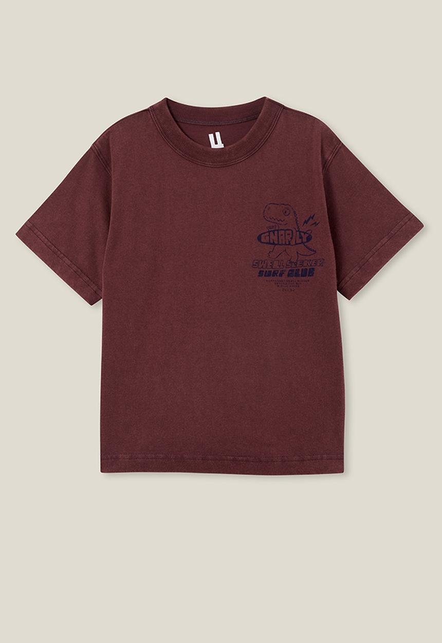Cotton On - Jonny short sleeve print tee - crushed berry/gnarly