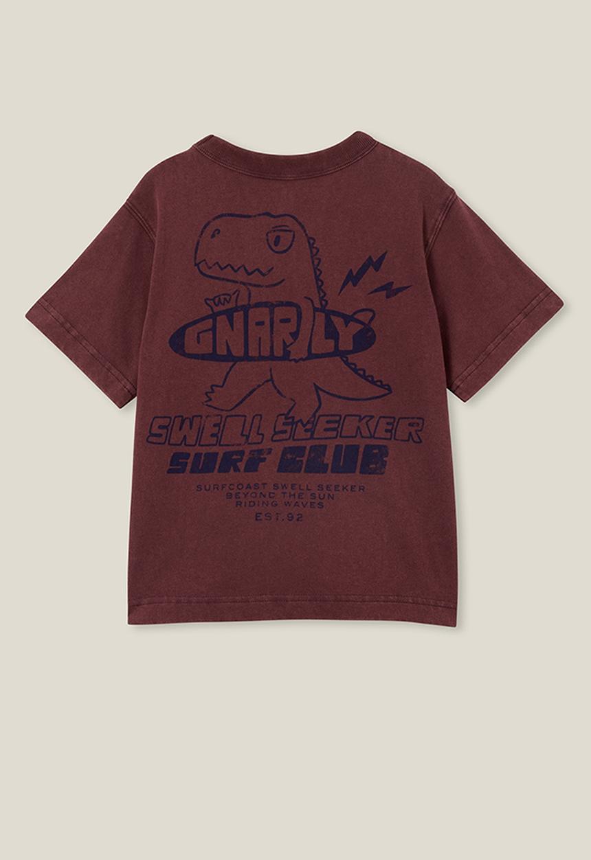 Cotton On - Jonny short sleeve print tee - crushed berry/gnarly