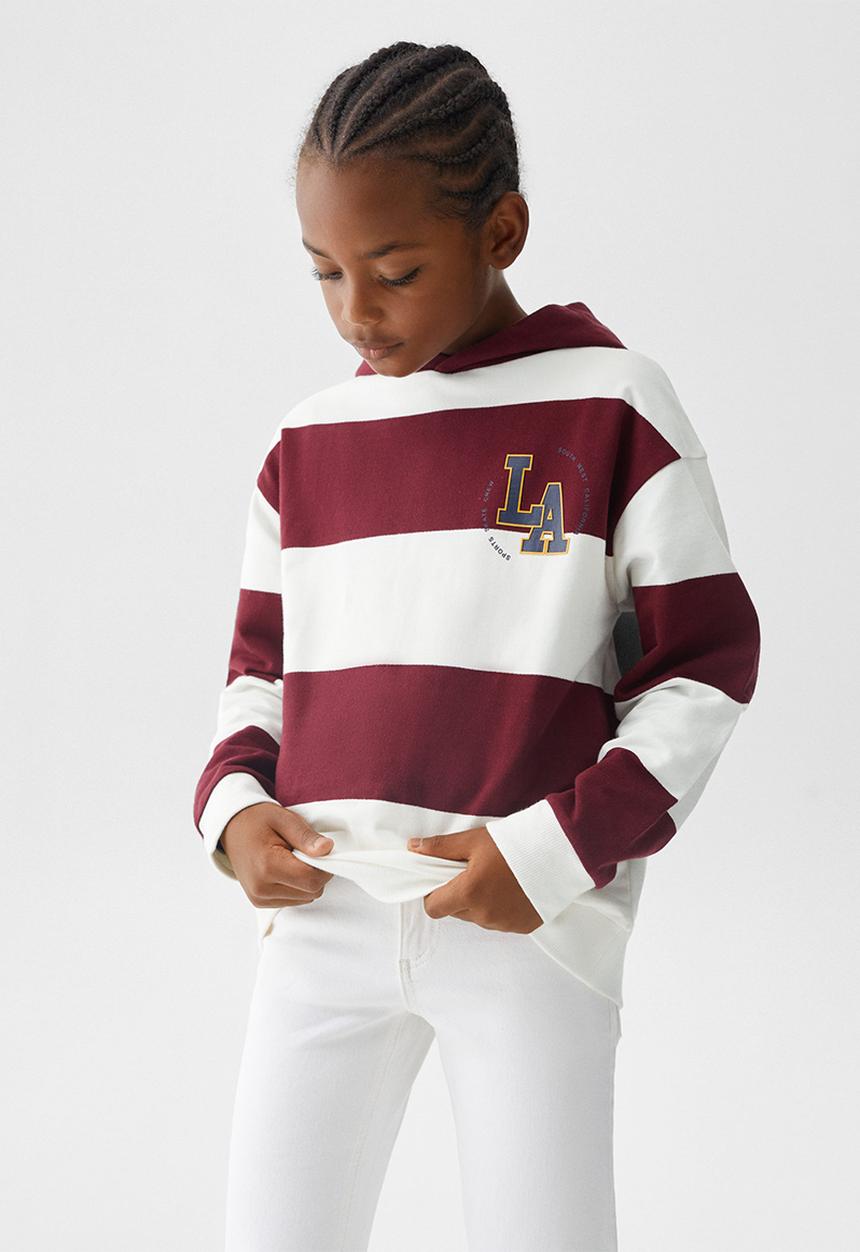 MANGO - Sweatshirt academy - bordeaux