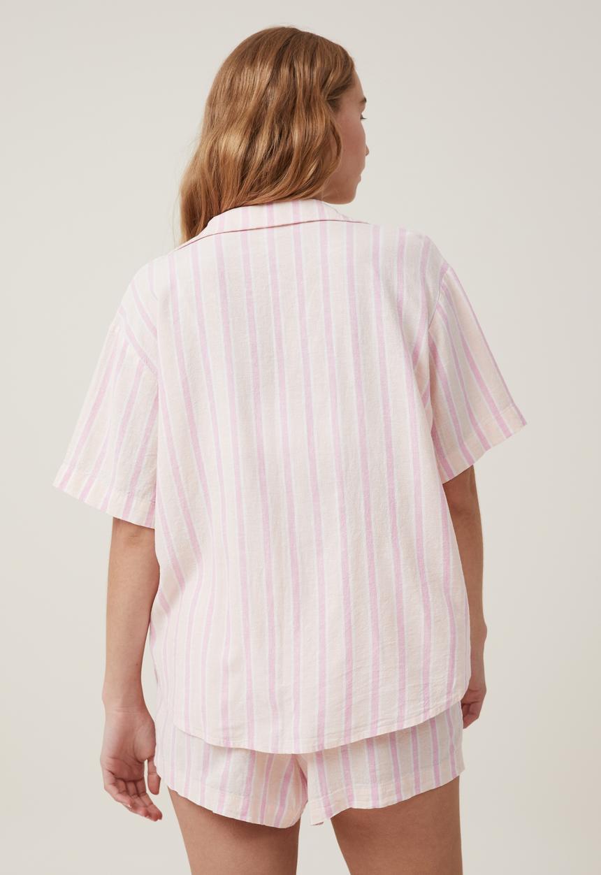 Cotton On - Body woven sleep set - sadie stripe peach