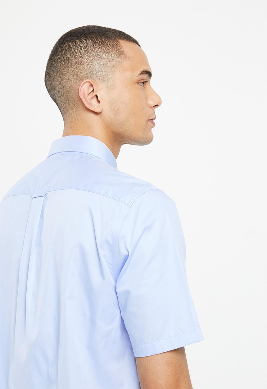 Pringle of Scotland - Ethan short sleeve classic shirt - mid blue