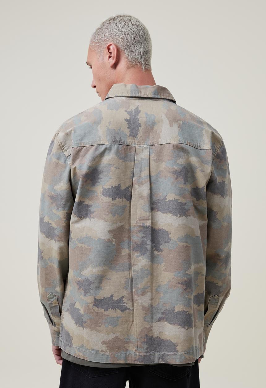 Cotton On - Heavy overshirt - camo ripstop 