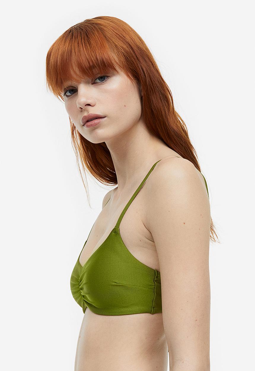 H&M - Padded bikini top - green