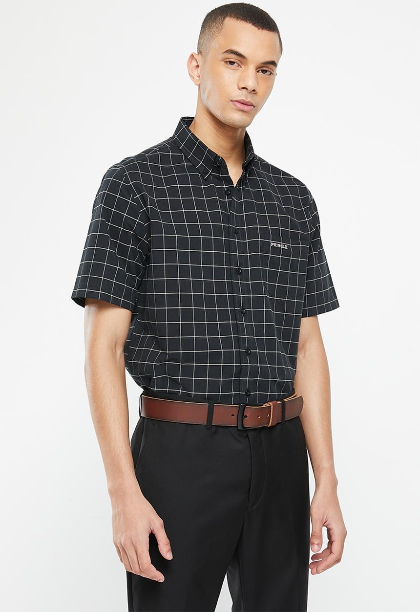 Pringle of Scotland - Oscar short sleeve classic oxford shirt - black