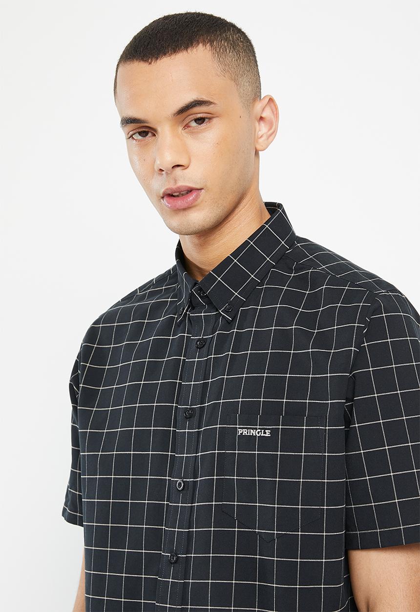 Pringle of Scotland - Oscar short sleeve classic oxford shirt - black
