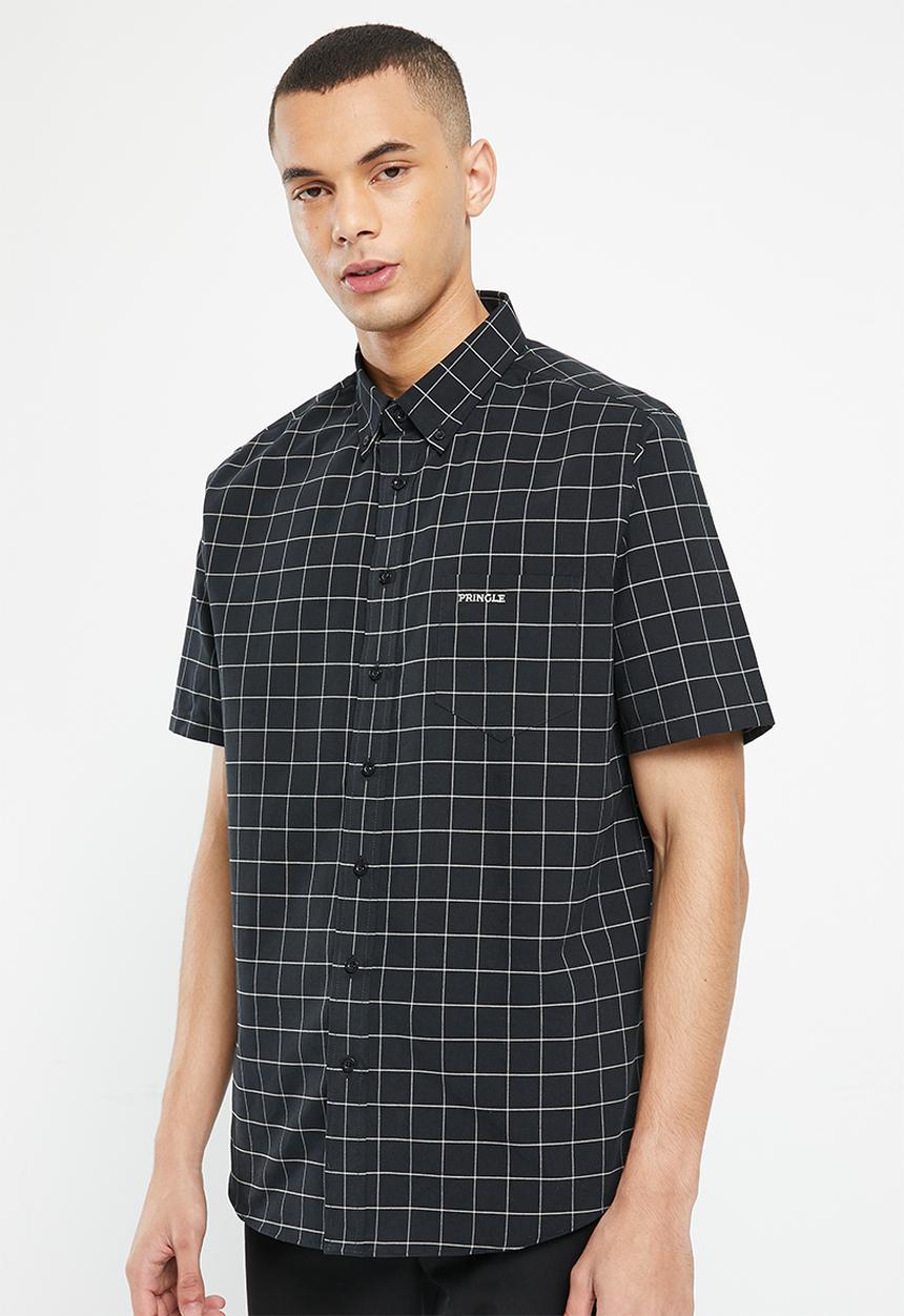 Pringle of Scotland - Oscar short sleeve classic oxford shirt - black