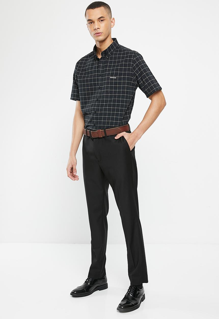 Pringle of Scotland - Oscar short sleeve classic oxford shirt - black