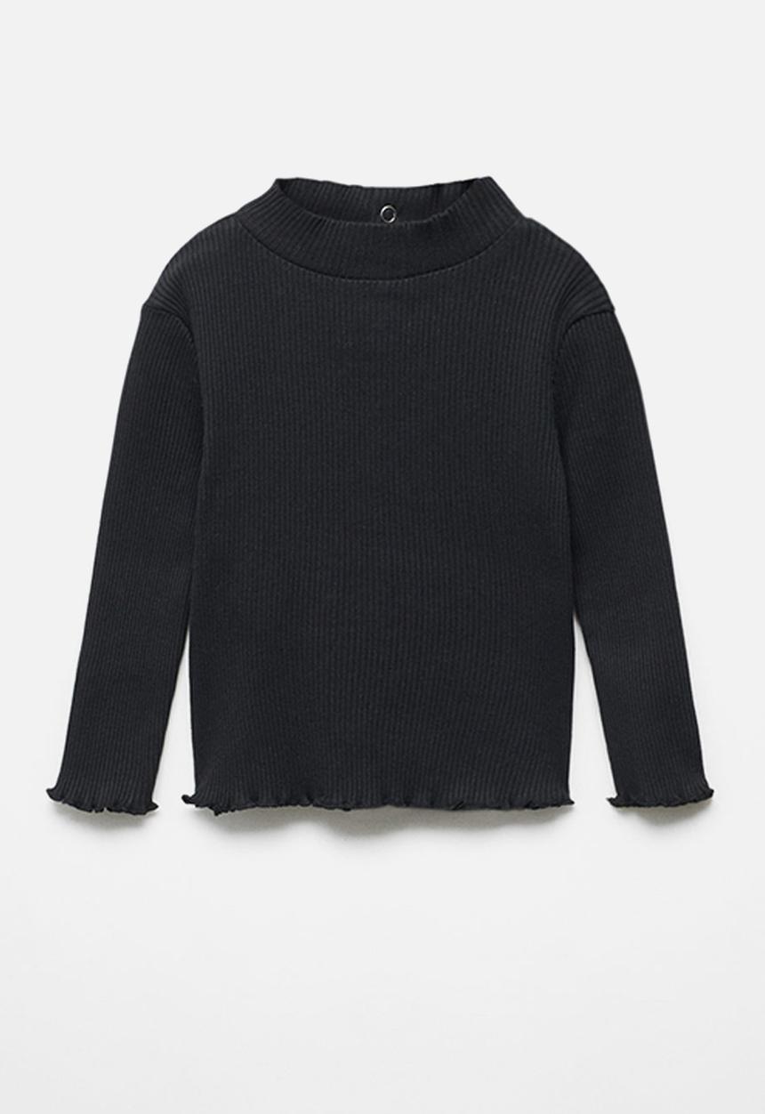 MANGO - T-shirt turbob - black