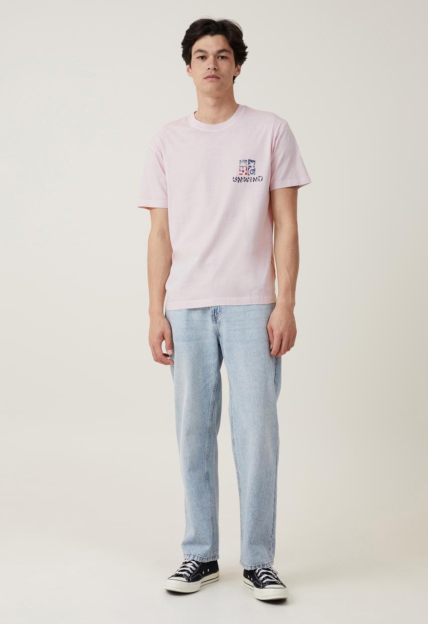 Cotton On - Premium loose fit art T-shirt - iced lilac/unwind 