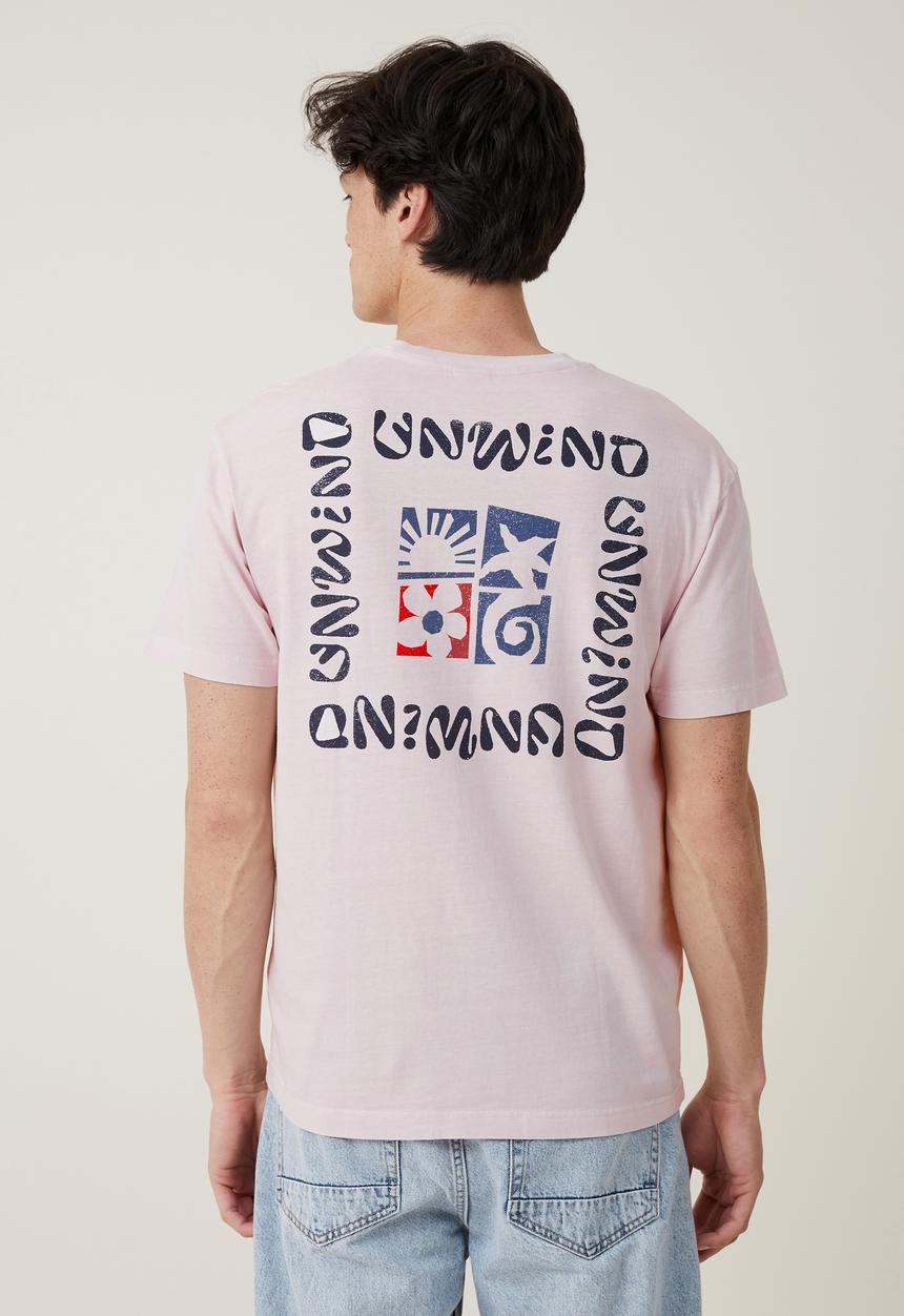 Cotton On - Premium loose fit art T-shirt - iced lilac/unwind 