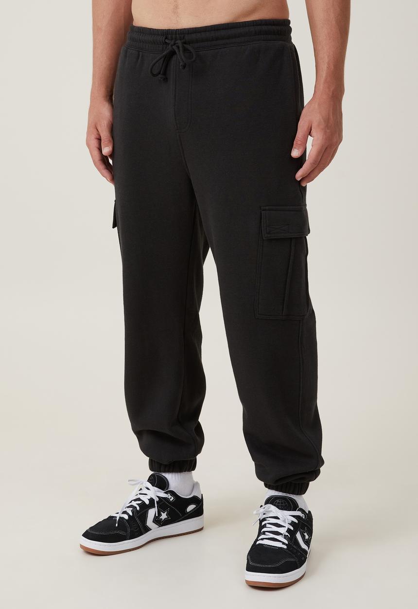 Cotton On - Cargo loose fit track - black 