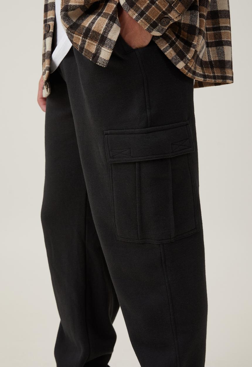 Cotton On - Cargo loose fit track - black 