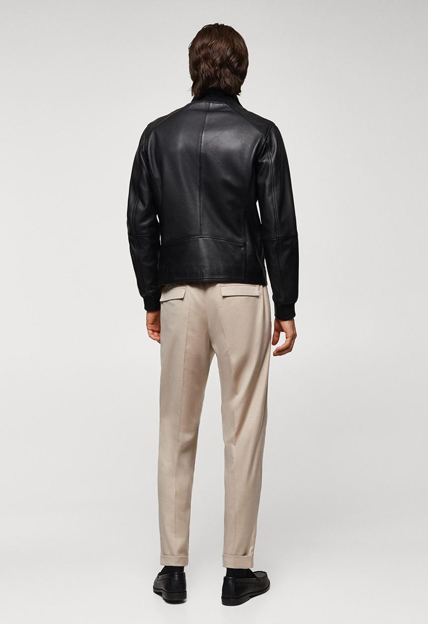 MANGO - Rocky 100% nappa leather jacket - black