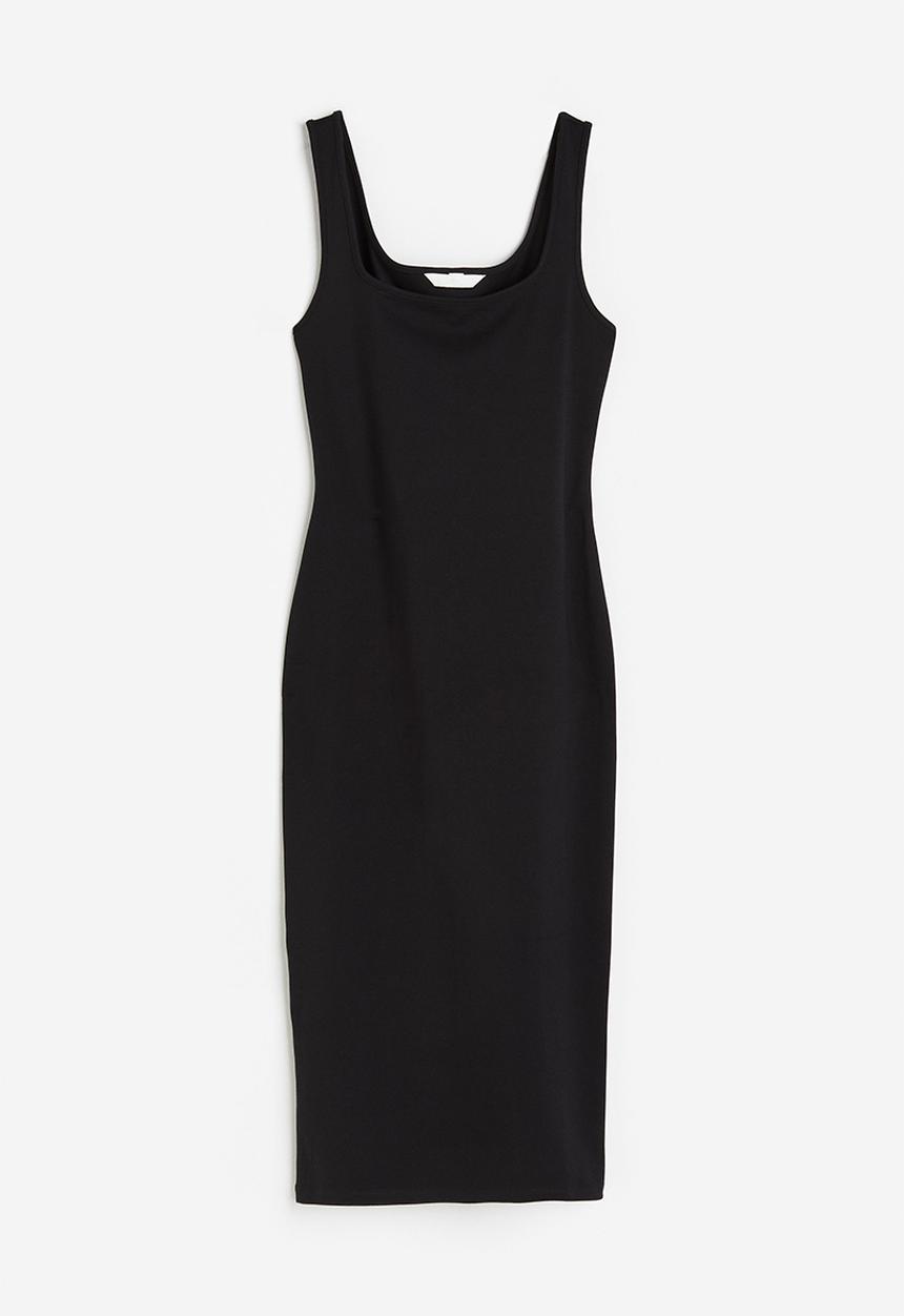 H&M - Jersey bodycon dress - black