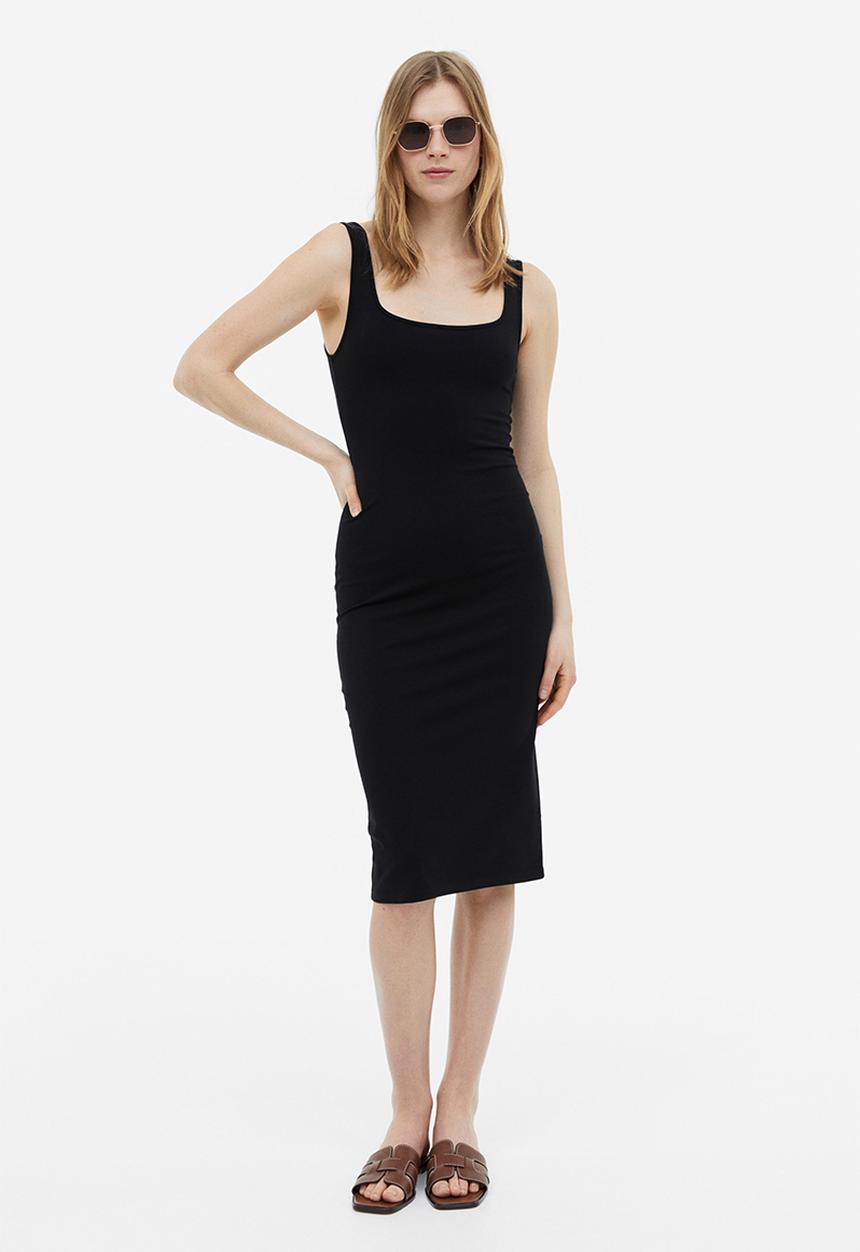 H&M - Jersey bodycon dress - black