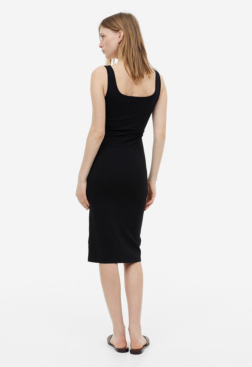 H&M - Jersey bodycon dress - black