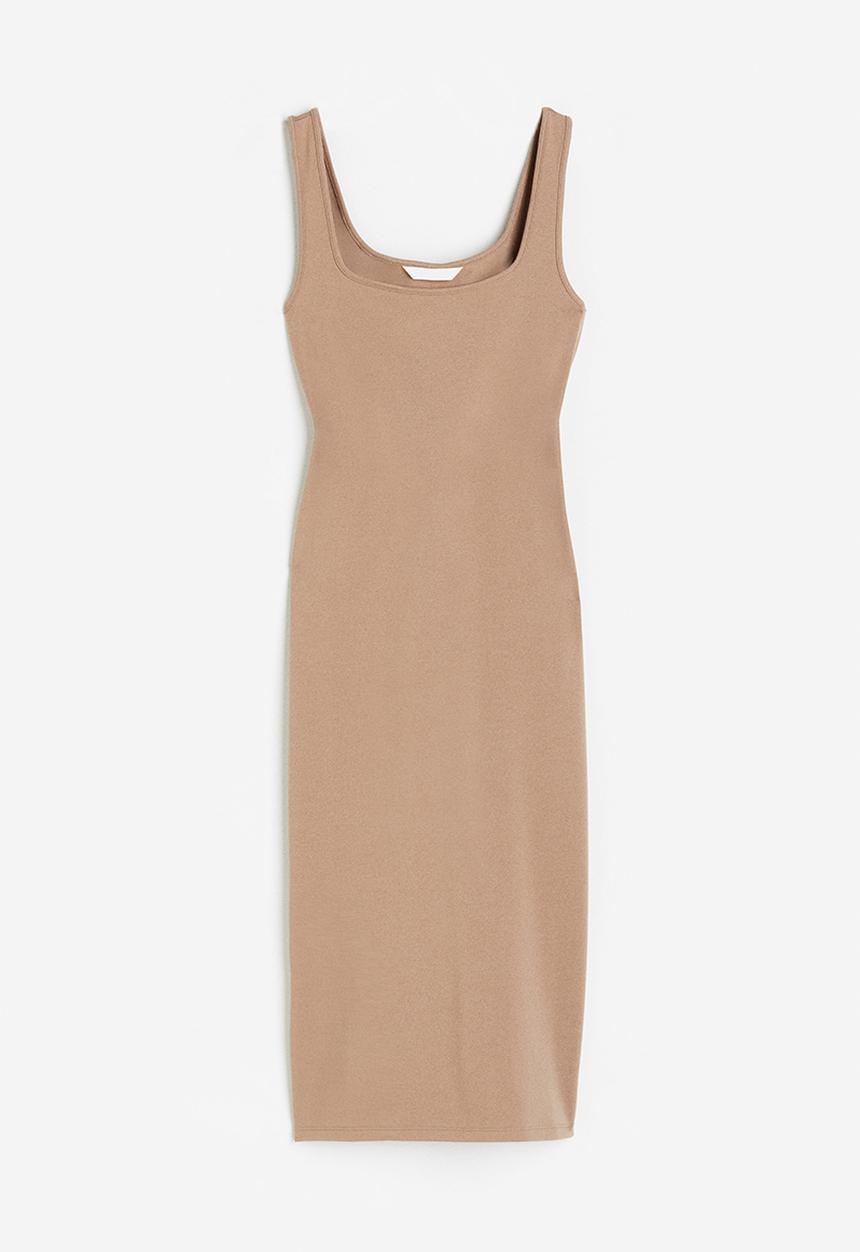 H&M - Jersey bodycon dress - beige