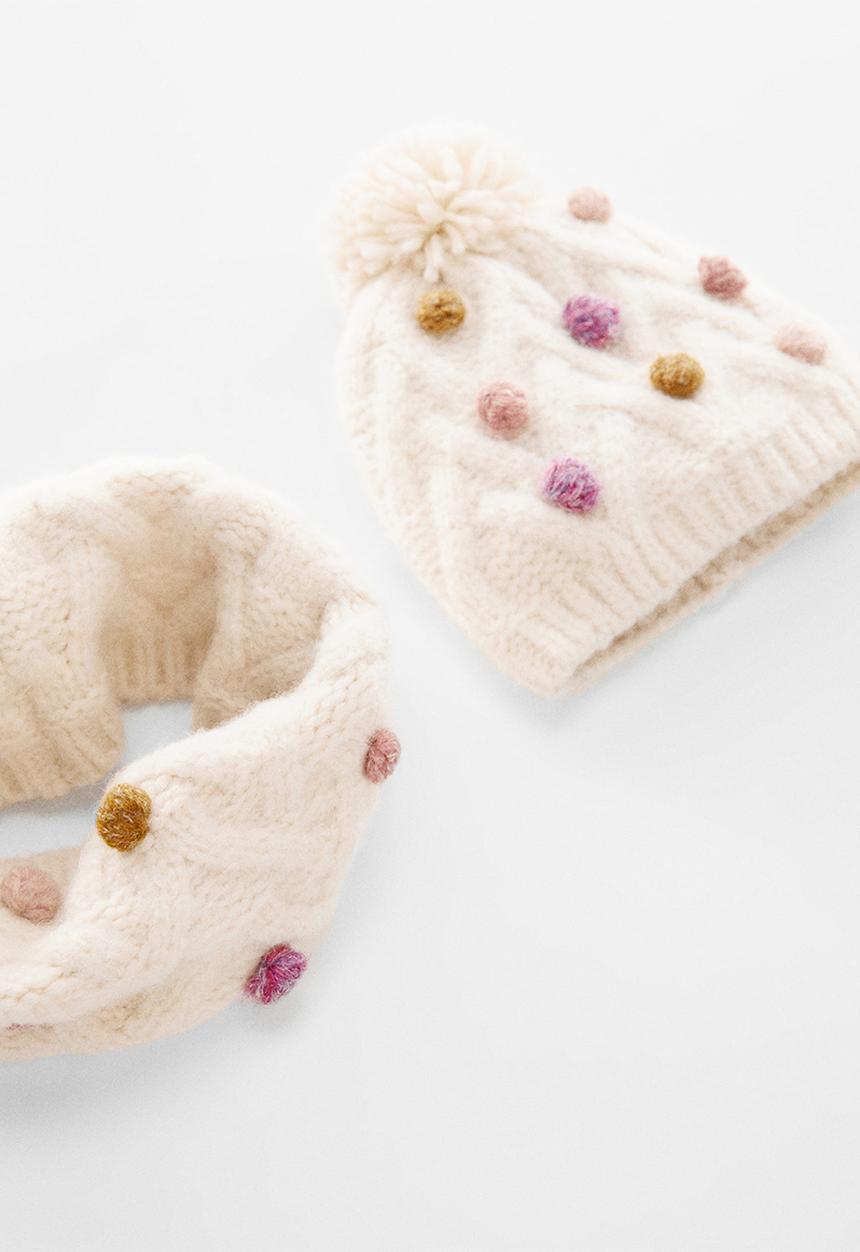 MANGO - Hat bolitas - light brown