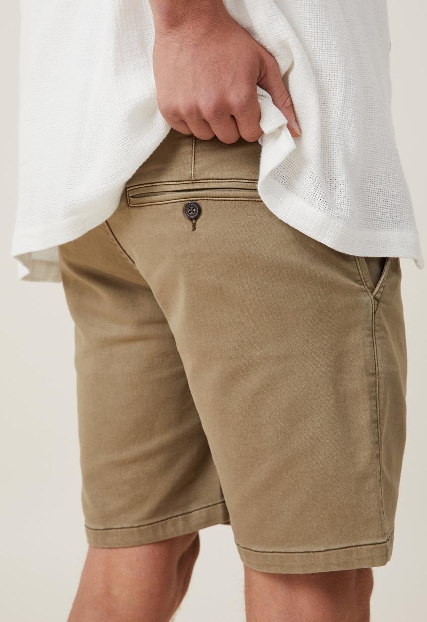 Cotton On - Corby chino short - washed khaki 