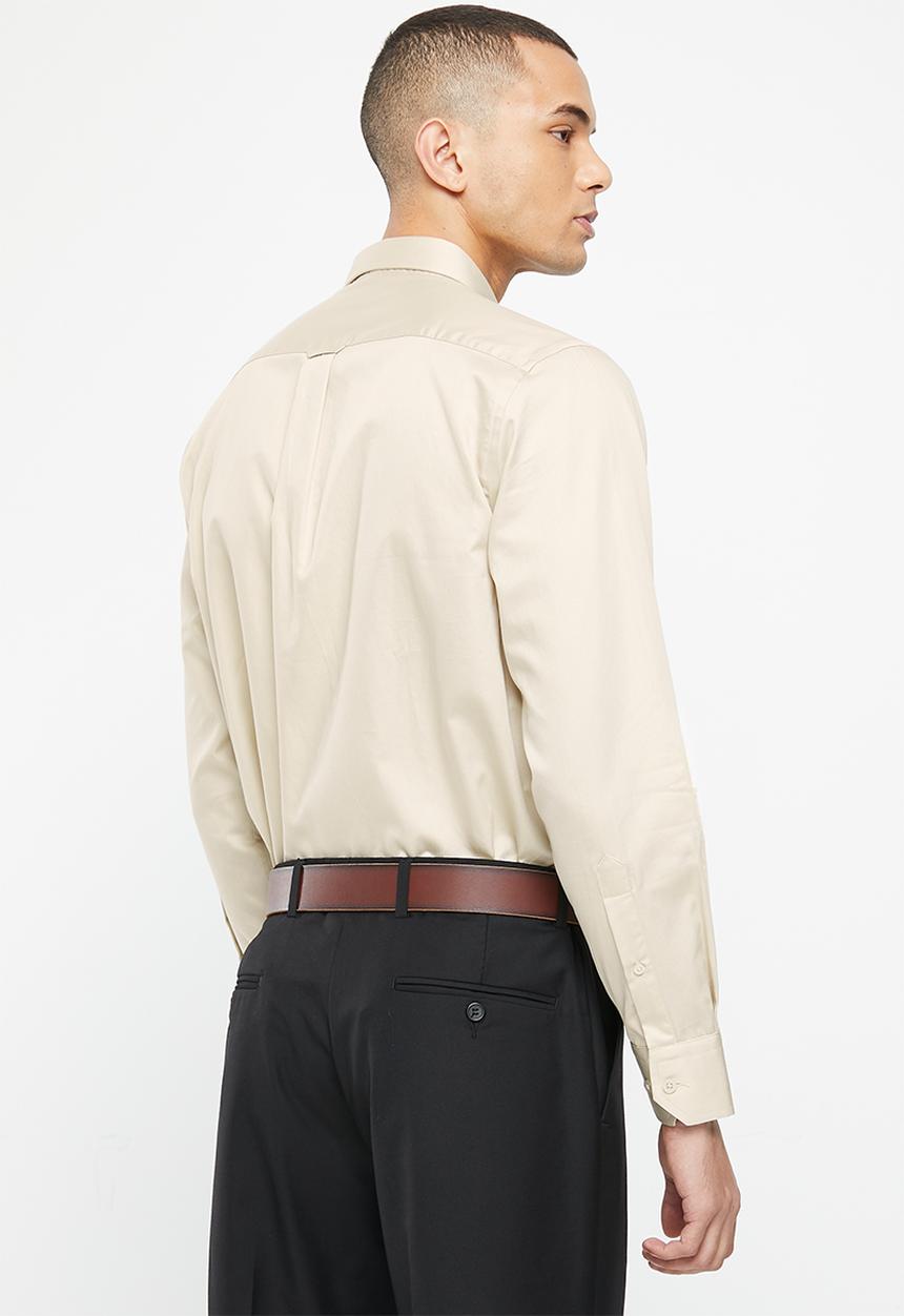 Pringle of Scotland - William long sleeve classic shirt - stone