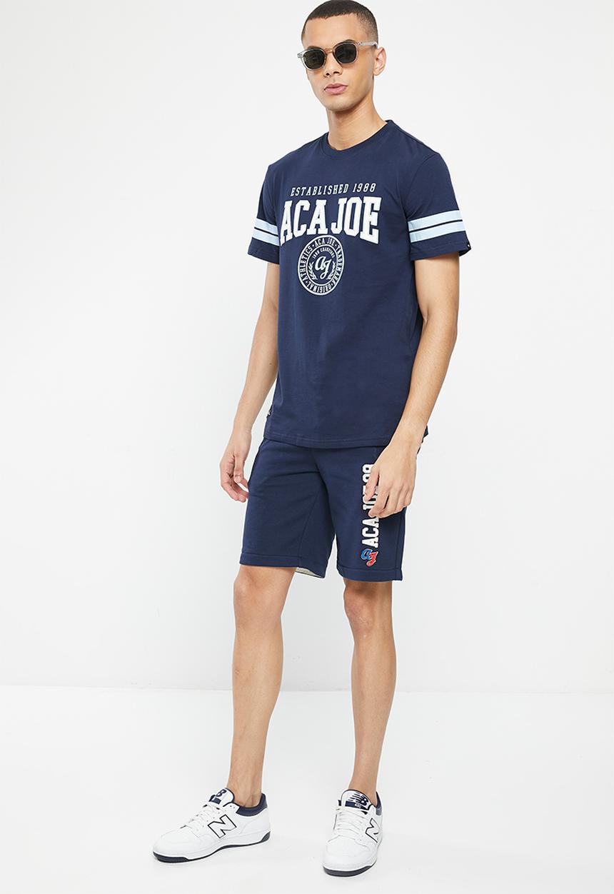 Aca Joe - Mens aca joe french terry elasticated side - dress blue