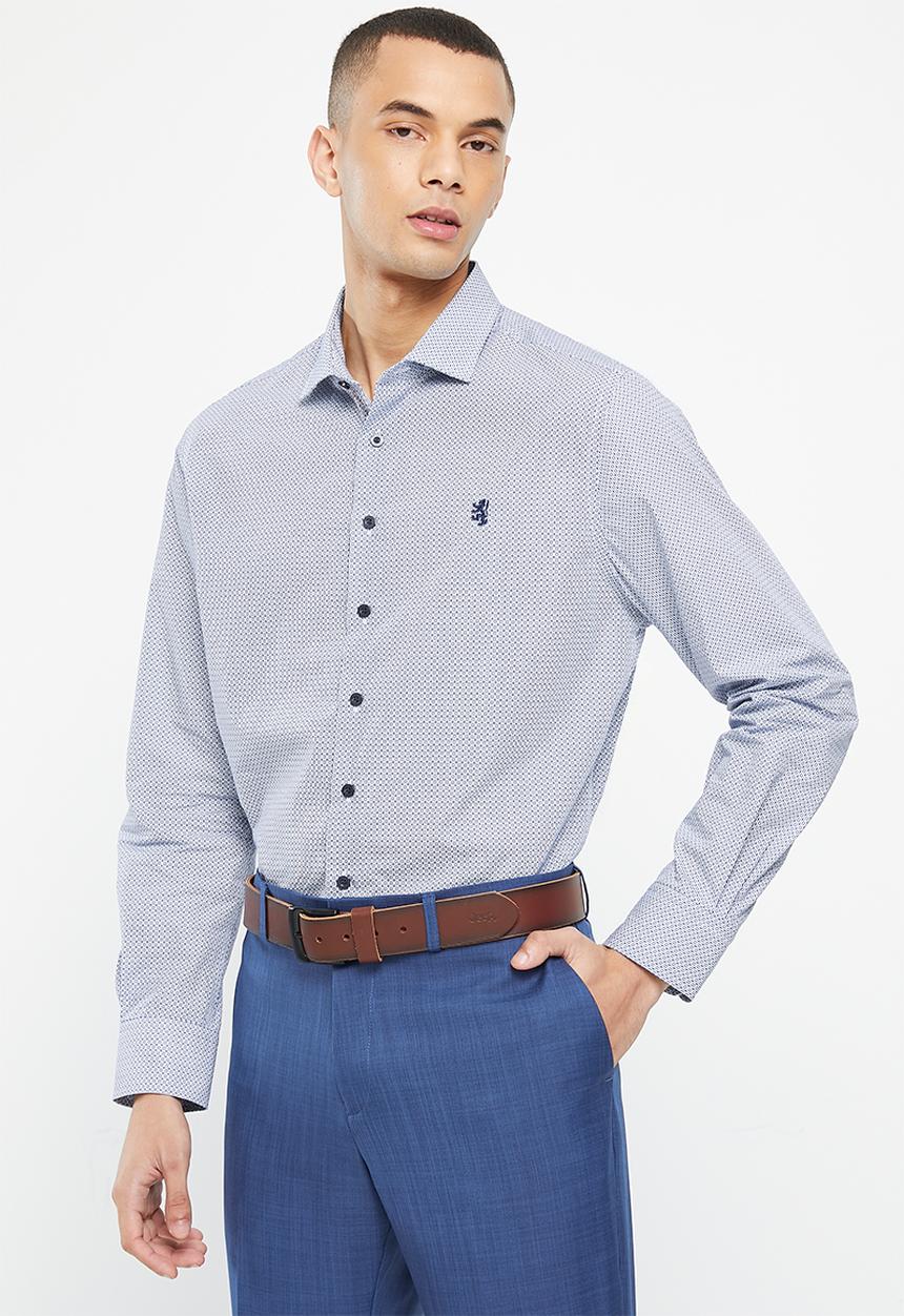 Pringle of Scotland - Gibson l/s shirt - mid blue