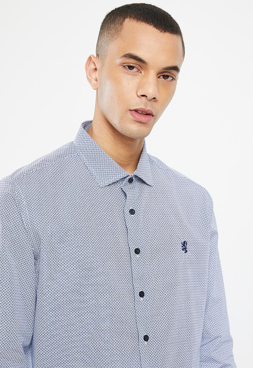 Pringle of Scotland - Gibson l/s shirt - mid blue