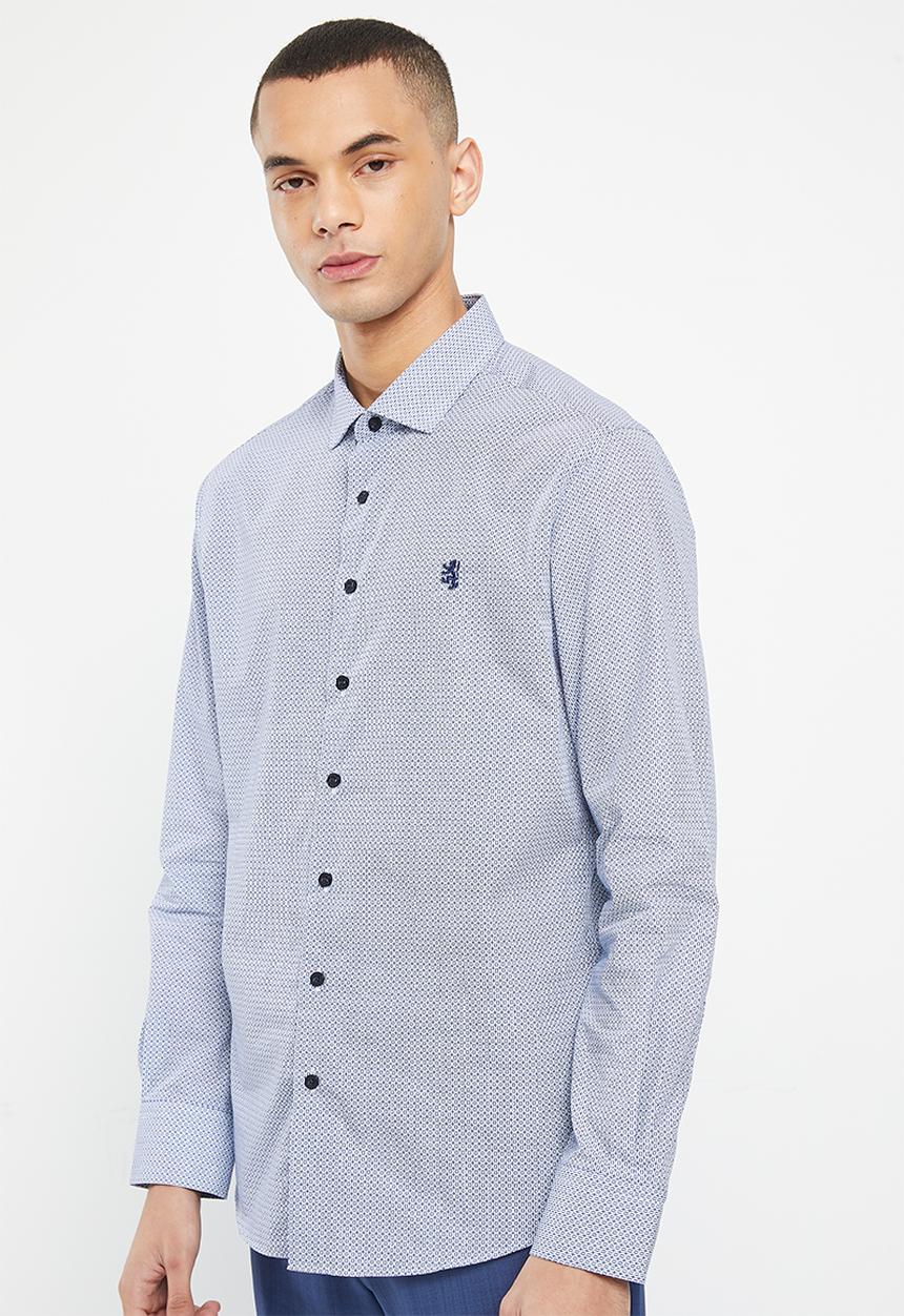 Pringle of Scotland - Gibson l/s shirt - mid blue