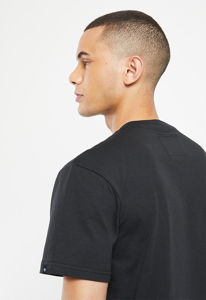 Aca Joe - Mens aca joe tonal embroidery crew tee short sleeve - caviar