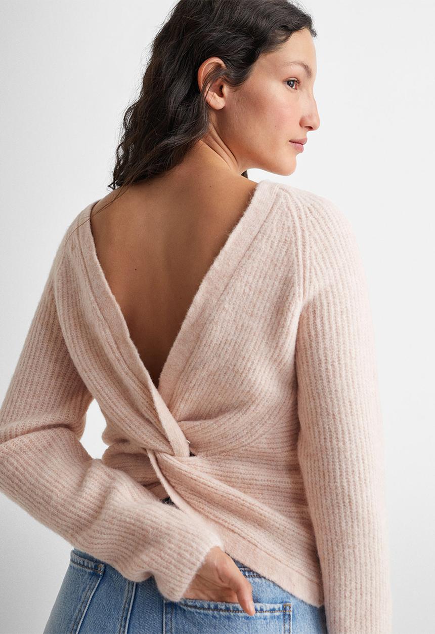 MANGO - Sweater reverse - pastel pink