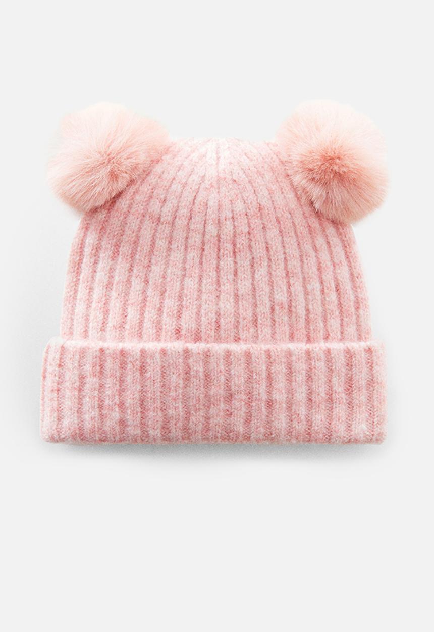 MANGO - Hat pompon - pastel pink