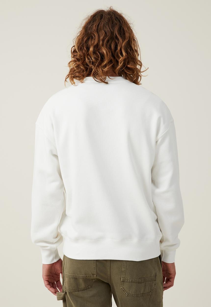 Cotton On - Nascar oversized fleece sweater - vintage white 