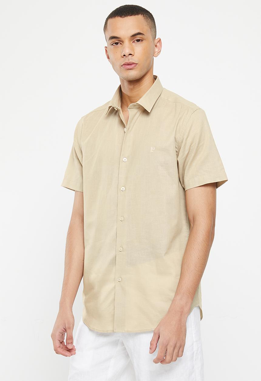 Pierre Cardin - Athens short sleeve smart shirt - stone 